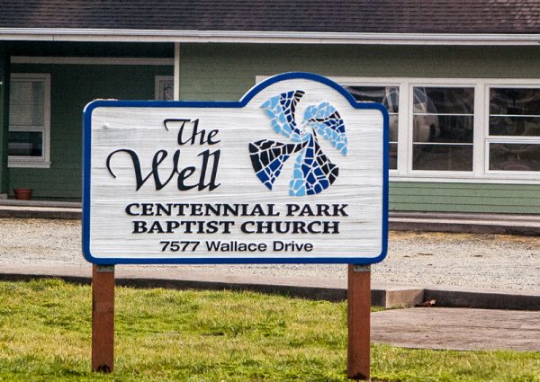 Cedar Sanblasted Sign for a local church